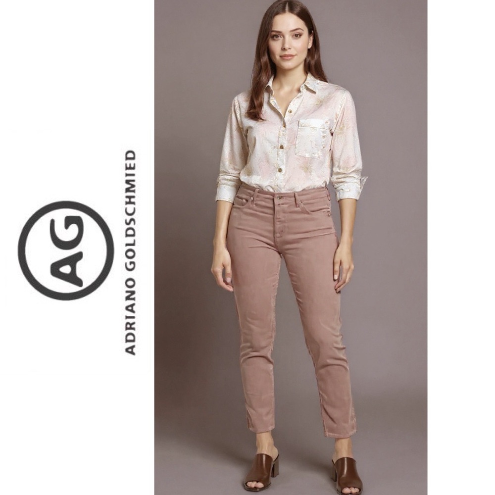 Anthropologie x AG Adriano Goldschmied Slim Straight Ankle Velvet Jeans size 32R